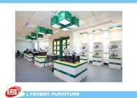 Фасонируйте белые зеленые деревянные стойки дисплея для инструмента, приспособления магазина розничной торговли MDF